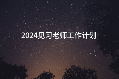 2024见习老师工作计划(实用十篇)